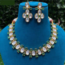 Amoliya Jewels Kundan Necklace Set with Floral Design Earrings  