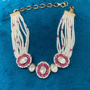 Amoliya Jewels Fusion Look Polki Kundan And Pearls Bracelet