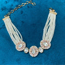 Amoliya Jewels Fusion Look Polki Kundan And Pearls Bracelet