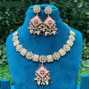 Amoliya Jewels Timeless Polki Kundan And Pearls Meenakari Necklace Set