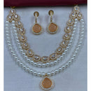 Amoliya Jewels Royal Glow Polki Kundan And Pearl Necklace Set