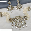 Amoliya Jewels Royal Polki Kundan And Pota Stone Necklace Set