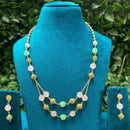Amoliya Jewels Royal Spark Pearl And Beads Necklace Set