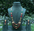 Amoliya Jewels Royal Spark Pearl And Beads Necklace Set