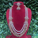Amoliya Jewels Regal Gleam Polki Kundan And Pearl Necklace Set