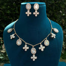 Amoliya Jewels Regal Gleam Polki Kundan Stone Necklace Set