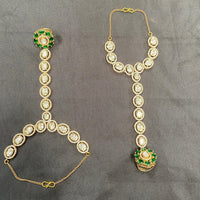 Amoliya Jewels Regal Radiance Polki Kundan Stone Hand Harness