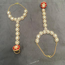 Amoliya Jewels Regal Radiance Polki Kundan Stone Hand Harness