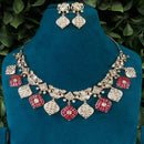 Amoliya Jewels Classic Glow Polki Kundan And Pota Stone Necklace Set