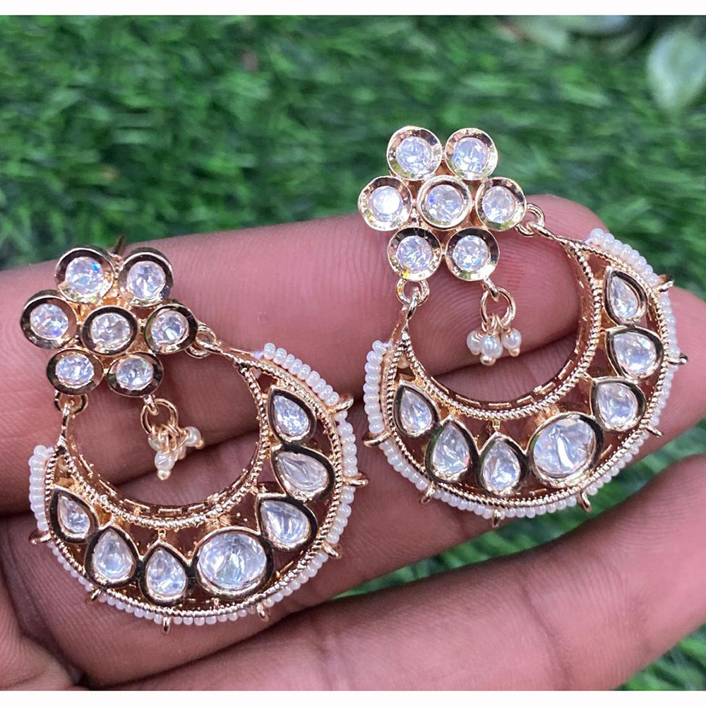 Amoliya Jewels Regal Shine Polki Kundan Dangler Earrings