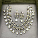 Amoliya Jewels 2 Tone Plated Grand Polki Kundan Stone Necklace Set