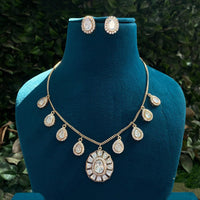 Amoliya Jewels Royal Polki Kundan Stone Heritage Necklace Set