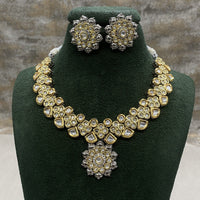 Amoliya Jewels Heritage Two-Tone Kundan And Austrian Pearl Necklace Set