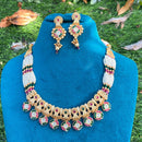 Amoliya Jewels Classic Polki Kundan Pota Stone Pearl Necklace Set
