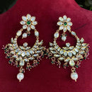 Amoliya Jewels Regal Shine Polki Kundan And Pearl Dangler Earrings
