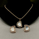 Amoliya Jewels Regal Polki Kundan Stone Chain Pendant Set