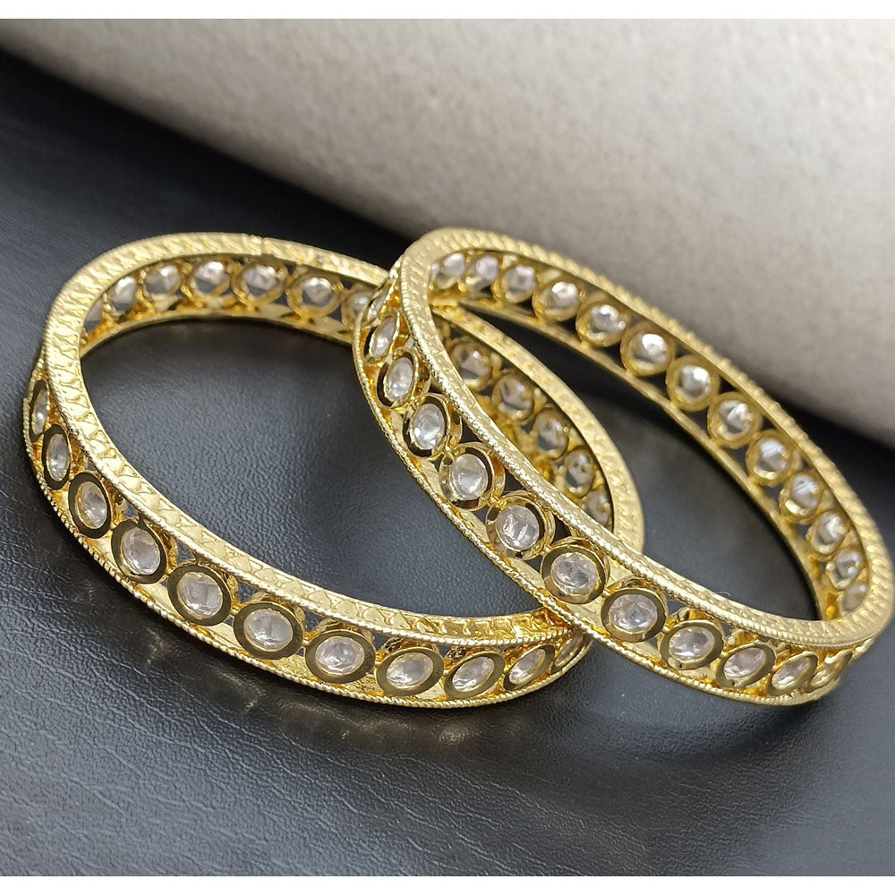 Amoliya Jewels Designer Polki Kundan Statement Bangles Set