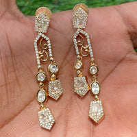 Amoliya Jewels Classic Polki Kundan Designer Dangler Earrings