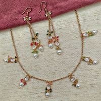 Amoliya Jewels Classic Ethnic Polki Kundan Pearl And Beads Necklace Set