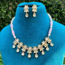 Amoliya Jewels Classic Ethnic Polki Kundan Pearl And Beads Necklace Set