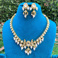 Amoliya Jewels Premium Kundan And Pearl Designer Necklace Set