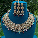 Amoliya Jewels Designer Polki Kundan Stone And Beads Necklace Set