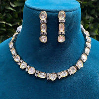 Amoliya Jewels Designer Polki Kundan Stone Necklace Set