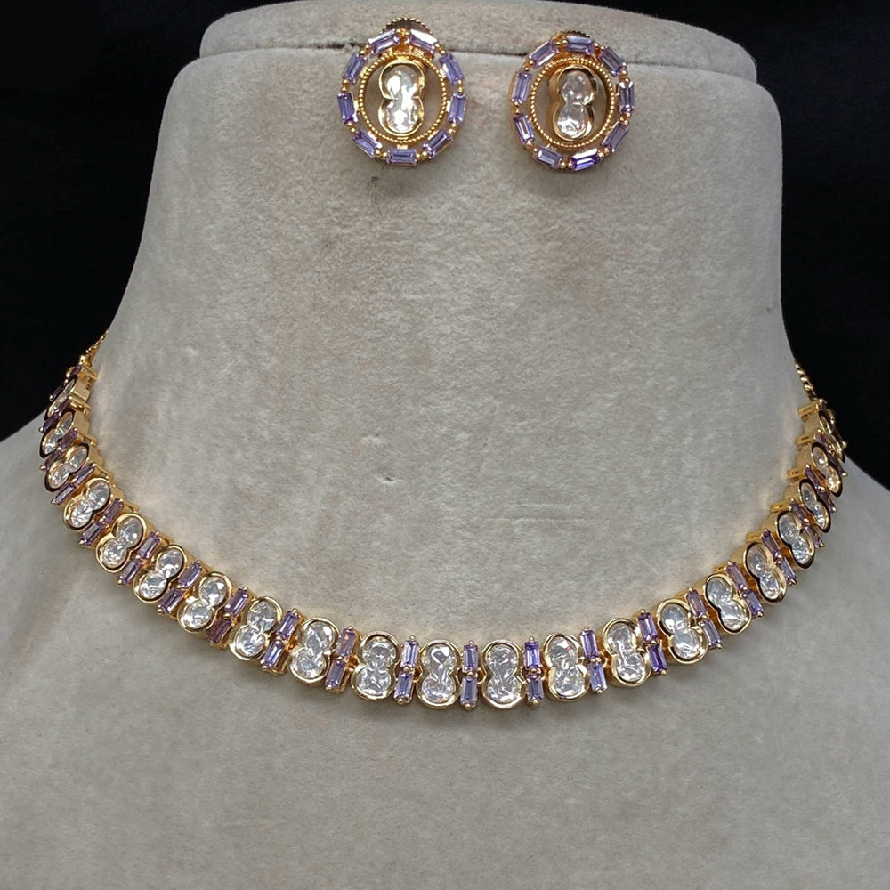 Amoliya Jewels Designer Polki Kundan Stone Necklace Set