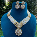 Amoliya Jewels Designer Polki Kundan Stone And Pearl Necklace Set