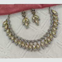 Amoliya Jewels 2 Tone Plated Designer Polki Kundan Stone Necklace Set