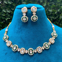 Amoliya Jewels Designer Polki Kundan Stone And Pearl Necklace Set