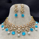 Amoliya Jewels Designer Polki Kundan Stone And Beads Necklace Set