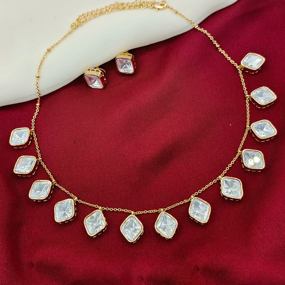 Amoliya Jewels Designer Polki Kundan Stone Necklace Set