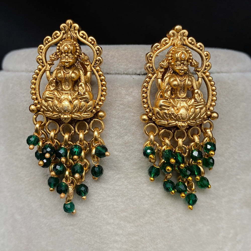 Amoliya Jewels Royal Look Goddess Temple Pearl Dangler Earrings