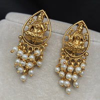 Amoliya Jewels Royal Look Goddess Temple Pearl Dangler Earrings