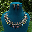 Amoliya Jewels Premium Polki Kundan Stone  And Pearl Necklace Set