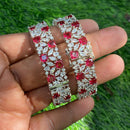 Amoliya Jewels Stylish Statement American Diamond  Openable Bangles Set