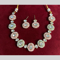 Amoliya Jewels 2 Tone Luxury Polki Kundan Stone And Pearl Necklace Set