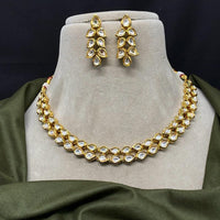Amoliya Jewels Grand Kundan Stone Necklace Set 