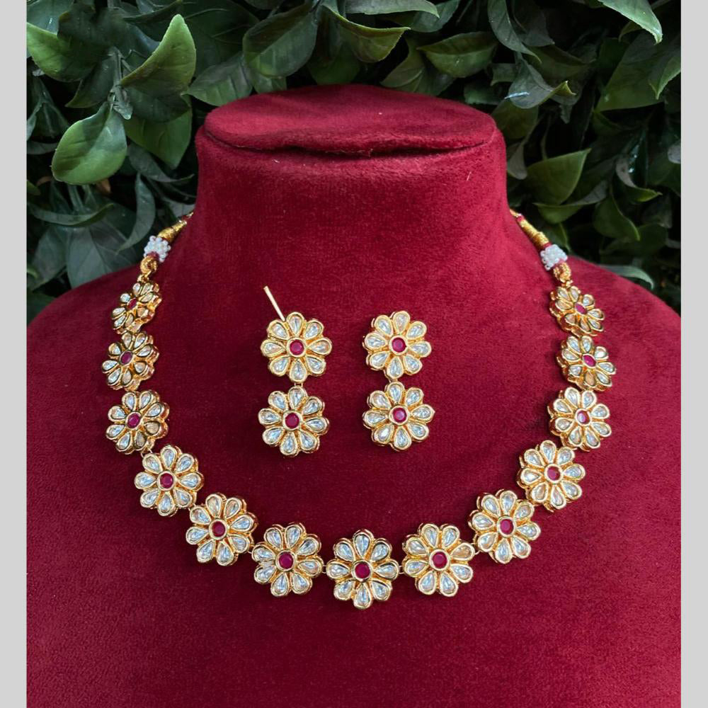 Amoliya Jewels Luxury Polki Kundan Stone Necklace Set 
