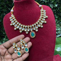 Amoliya Jewels Grand Kundan Stone Necklace Set
