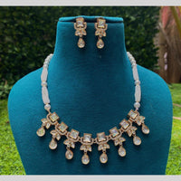 Amoliya Jewels Luxury Polki Kundan Stone Pearl And Beads Necklace Set