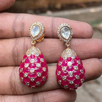 Amoliya Jewels Designer Polki Kundan Statement Dangler Earrings