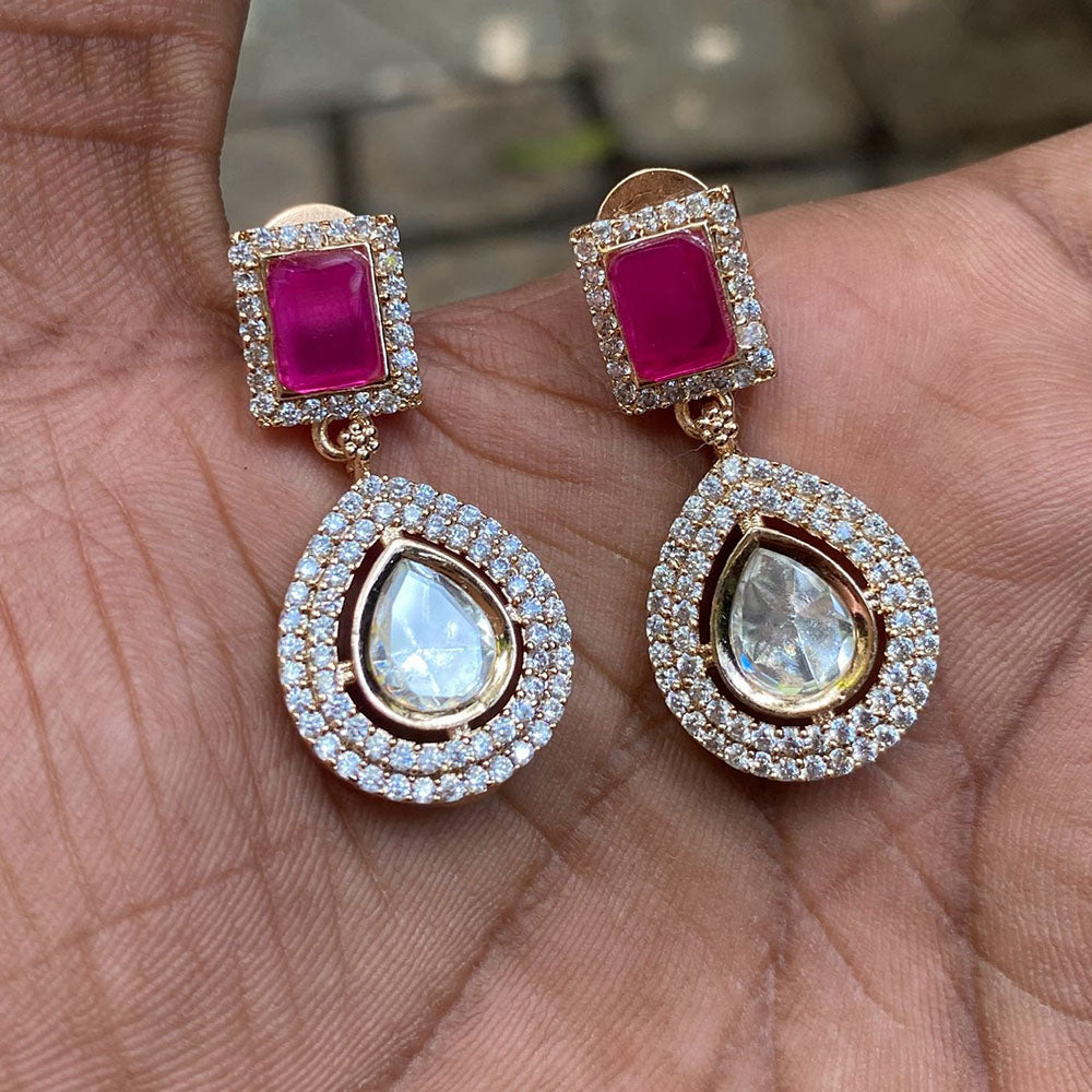 Amoliya Jewels Designer Polki Kundan Statement Dangler Earrings