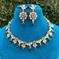 Amoliya Jewels Luxury Polki Kundan Stone And Pearl Necklace Set