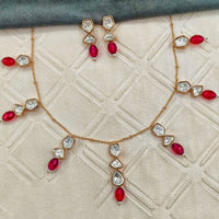Amoliya Jewels Luxury Polki Kundan Stone And Beads Necklace Set