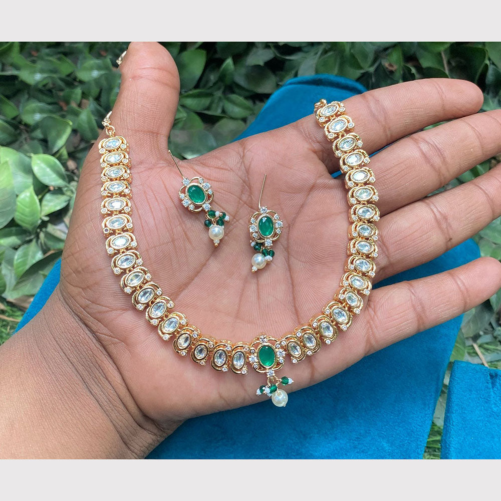 Amoliya Jewels Luxury Polki Kundan Stone And Pearl Necklace Set