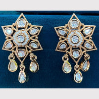 Amoliya Jewels Designer Polki Kundan Stone And Pearl Statement Dangler Earrings