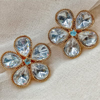 Amoliya Jewels Royal Polki Kundan Stone Designer Studs Earrings