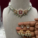 Amoliya Jewels Designer Polki Kundan Stone And Pearl Choker Necklace Set